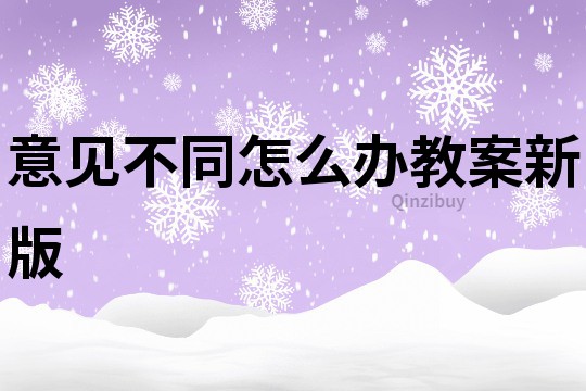 意見不同怎么辦教案新版