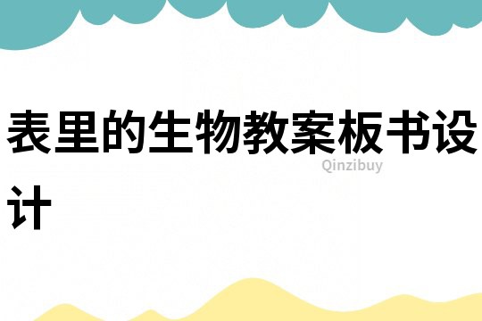 表里的生物教案板書設(shè)計(jì)
