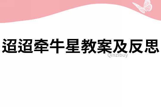迢迢牽牛星教案及反思