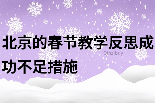 北京的春節教學反思成功不足措施