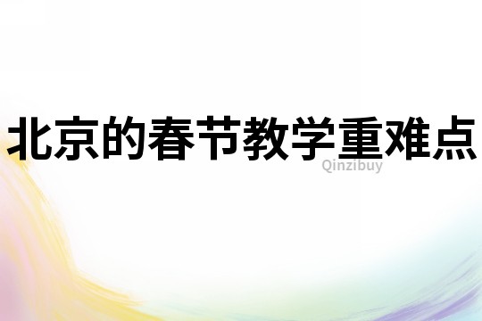 北京的春節(jié)教學重難點