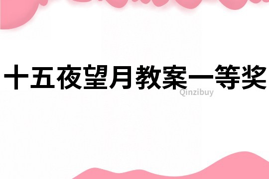 十五夜望月教案一等獎