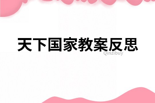 天下國(guó)家教案反思