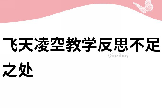 飛天凌空教學(xué)反思不足之處