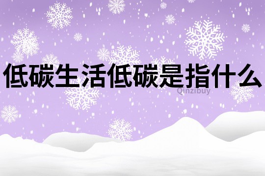 低碳生活低碳是指什么