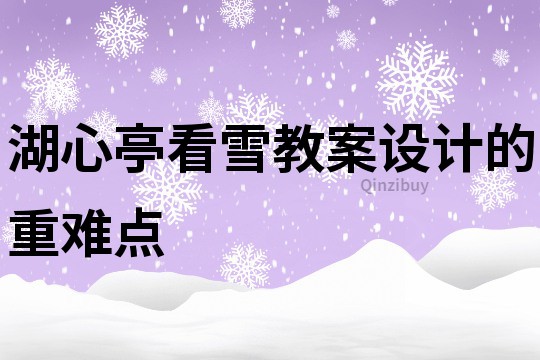 湖心亭看雪教案設計的重難點
