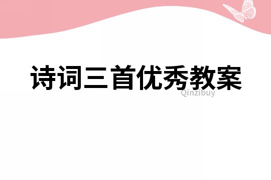 詩詞三首優秀教案