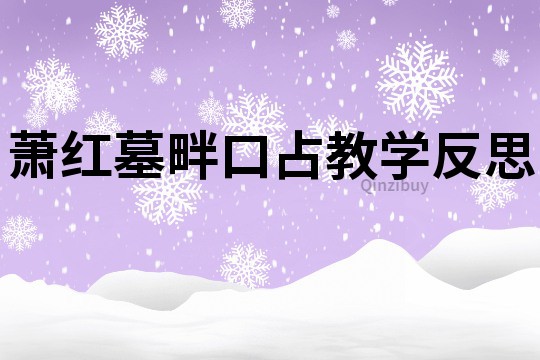 蕭紅墓畔口占教學(xué)反思