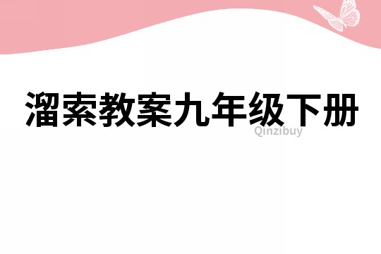 溜索教案九年級下冊