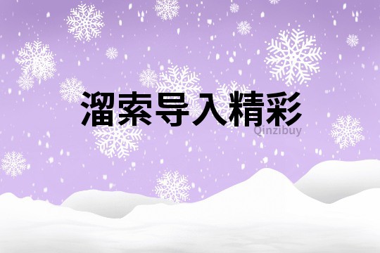 溜索導(dǎo)入精彩