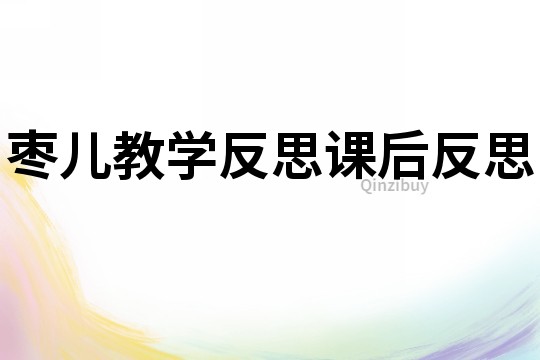 棗兒教學反思課后反思