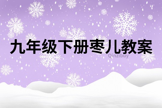 九年級下冊棗兒教案