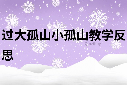 過大孤山小孤山教學反思