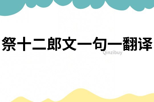 祭十二郎文一句一翻譯