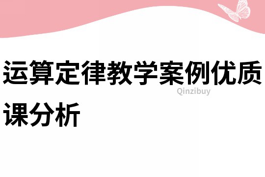 運算定律教學案例優質課分析