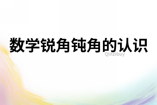 數學銳角鈍角的認識