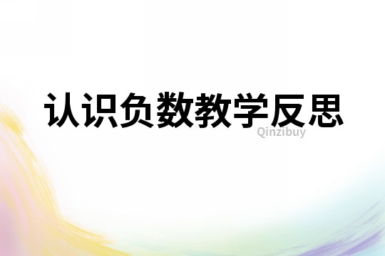 認識負數教學反思