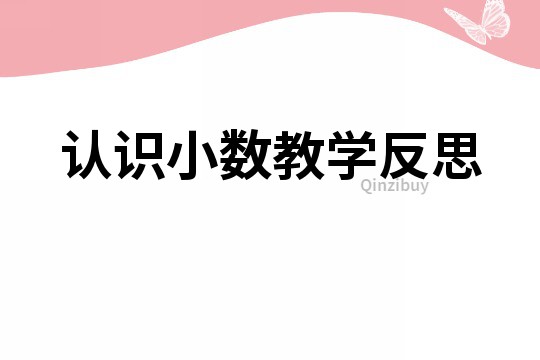 認識小數教學反思