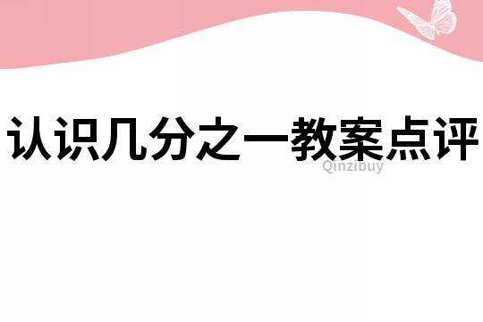 認識幾分之一教案點評
