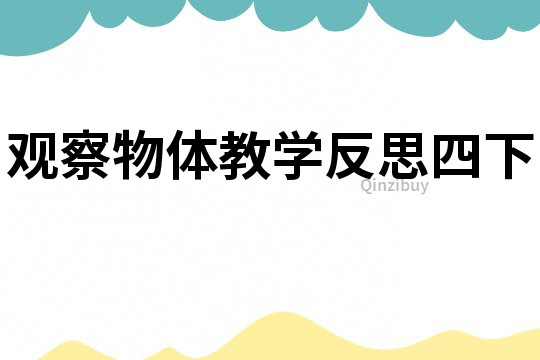 觀察物體教學反思四下