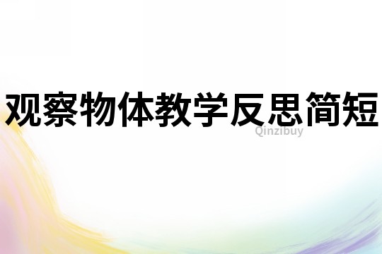 觀察物體教學反思簡短