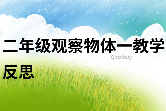 二年級觀察物體一教學反思