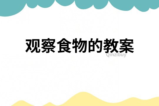 觀察食物的教案