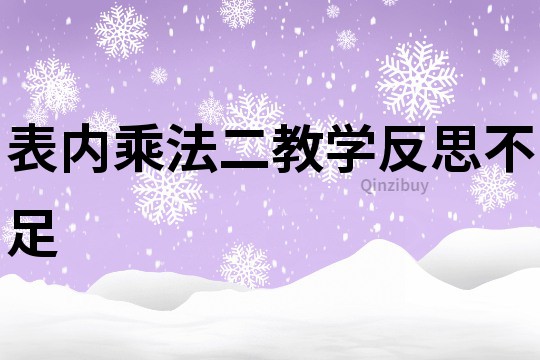 表內乘法二教學反思不足