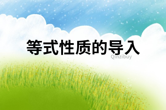 等式性質的導入