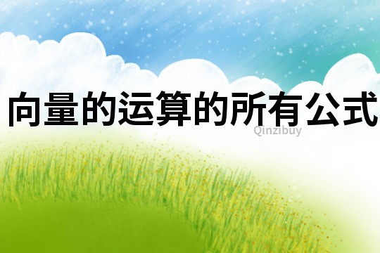 向量的運算的所有公式