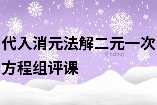 代入消元法解二元一次方程組評課