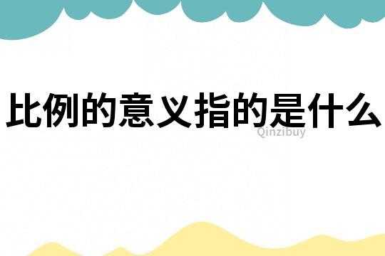 比例的意義指的是什么