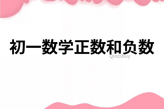 初一數(shù)學正數(shù)和負數(shù)