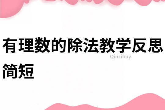 有理數的除法教學反思簡短