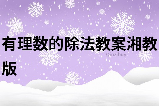 有理數(shù)的除法教案湘教版