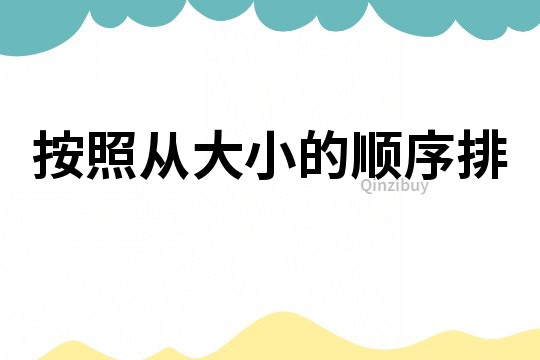 按照從大小的順序排