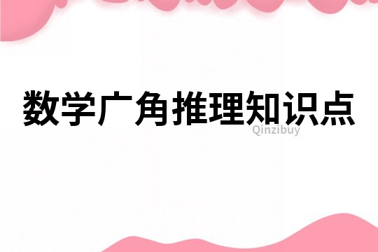 數學廣角推理知識點