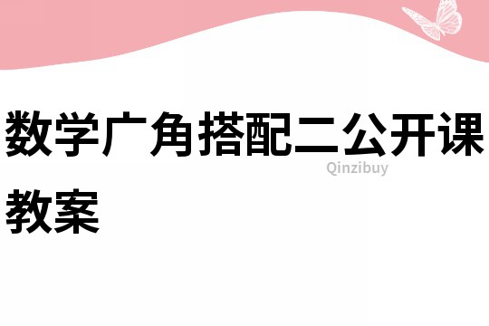 數學廣角搭配二公開課教案