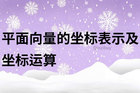 平面向量的坐標表示及坐標運算