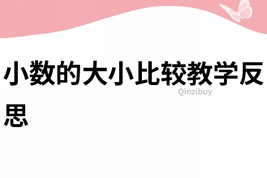 小數的大小比較教學反思