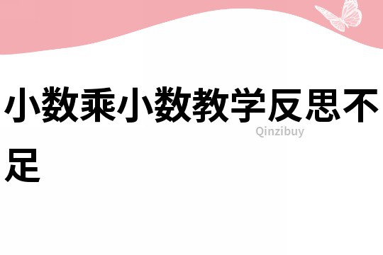 小數(shù)乘小數(shù)教學(xué)反思不足
