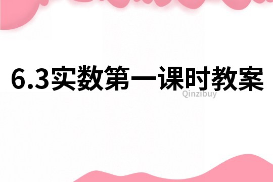 6.3實數第一課時教案