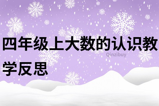 四年級上大數的認識教學反思
