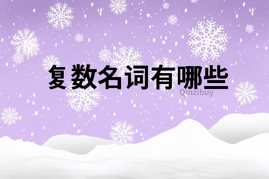 復數名詞有哪些