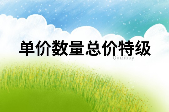 單價數量總價特級