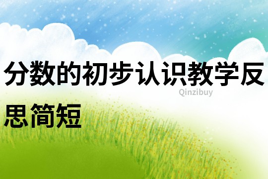 分數的初步認識教學反思簡短
