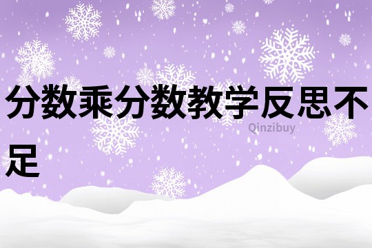 分?jǐn)?shù)乘分?jǐn)?shù)教學(xué)反思不足
