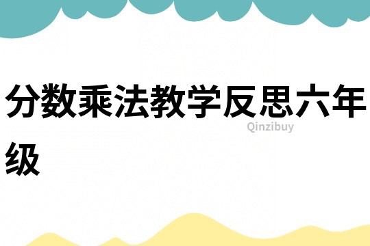 分數(shù)乘法教學反思六年級