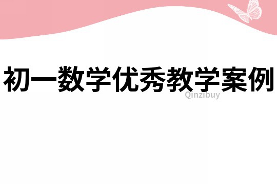 初一數學優秀教學案例