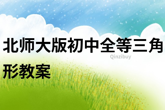 北師大版初中全等三角形教案